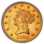 1853 $10 Liberty Gold Eagle MS-61 PCGS CAC
