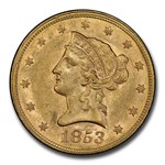 1853 $10 Liberty Gold Eagle MS-61 PCGS CAC