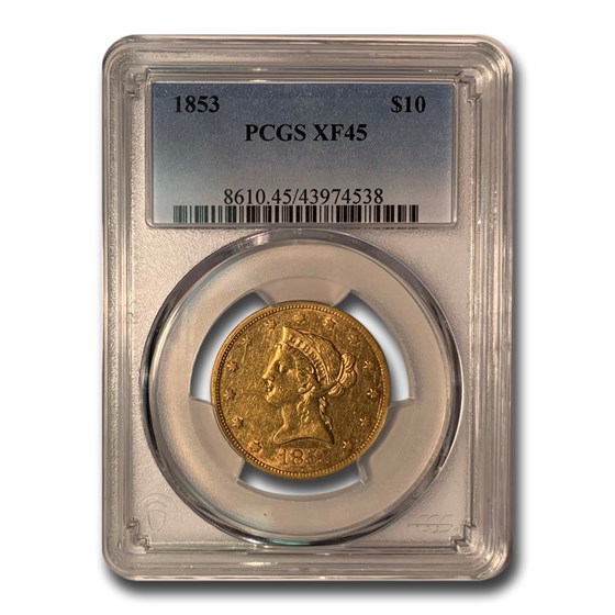 1853 $10 Liberty Gold Eagle XF-45 PCGS 1853 $10 Liberty Gold Eagle XF-45 PCGS