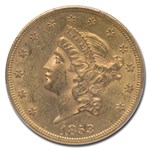 1853/2 $20 Liberty Gold Double Eagle MS-61 PCGS