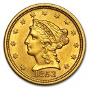 1853 $2.50 Liberty Gold Quarter Eagle AU