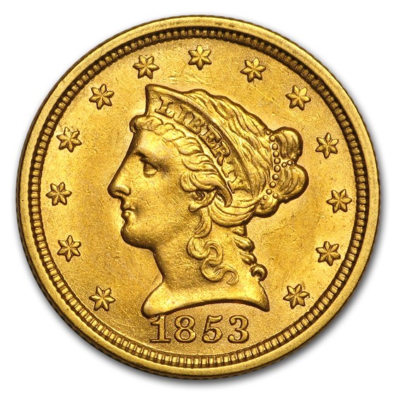 1853 $2.50 Liberty Gold Quarter Eagle AU 1853 $2.50 Liberty Gold Quarter Eagle AU