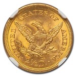 1853 $2.50 Liberty Gold Quarter Eagle MS-65 NGC