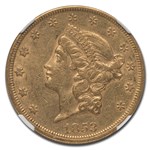 1853 $20 Liberty Gold Double Eagle AU-55 NGC