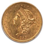 1853 $20 Liberty Gold Double Eagle AU-58 PCGS