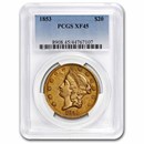 1853 $20 Liberty Gold Double Eagle XF-45 PCGS
