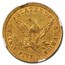 1853 $5 Liberty Gold Half Eagle AU-55 NGC CAC