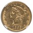 1853 $5 Liberty Gold Half Eagle AU-55 NGC