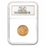1853 $5 Liberty Gold Half Eagle AU-58 NGC