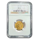 1853 $5 Liberty Gold Half Eagle MS-61 NGC