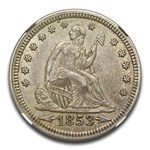 1853/854 Liberty Seated Quarter AU-53 NGC (Arrows & Rays)