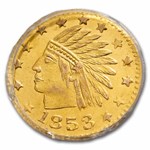 1853 Arms of California Fractional Gold Token Indian Rd MS-65 NGC