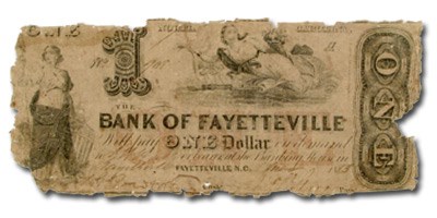 1853 Bank of Fayetteville, NC $1, NC-20, VG details 1853 Bank of Fayetteville, NC $1, NC-20, VG details