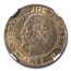 1853-D France 1 Centime Napoleon III MS-65 NGC (Red/Brown)