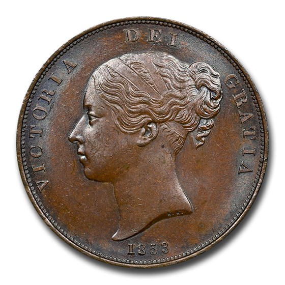 1853 Great Britain Copper Penny MS-64 NGC (Brown) 1853 Great Britain Copper Penny MS-64 NGC (Brown)