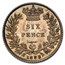 1853 Great Britain Silver Sixpence PR-64 NGC