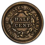 1853 Half Cent VF