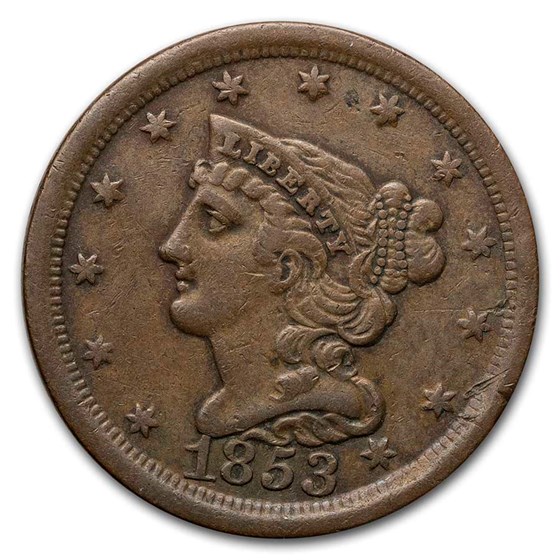 1853 Half Cent XF 1853 Half Cent XF
