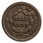 1853 Half Cent XF