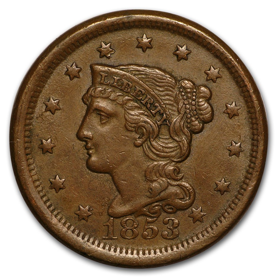1853 Large Cent AU