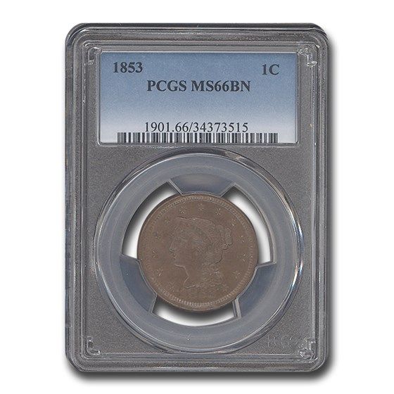 1853 Large Cent MS-66 PCGS (Brown) 1853 Large Cent MS-66 PCGS (Brown)