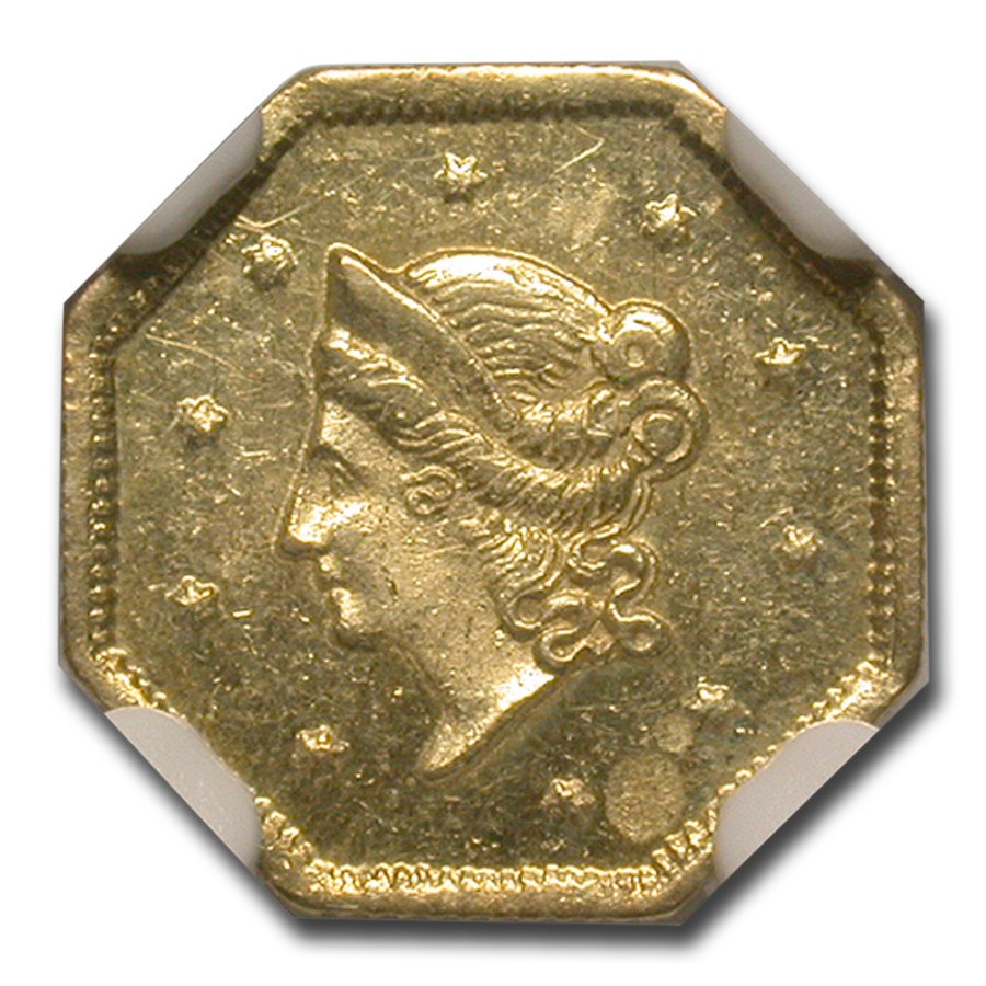 1853 Liberty Octagonal Dollar Gold MS-63-PL NGC (BG-505)