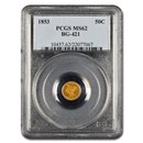 1853 Liberty Round 50 Cent Gold MS-62 PCGS (BG-421)
