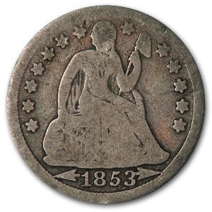 1853 Liberty Seated Dime w/Arrows VG