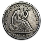 1853 Liberty Seated Half Dollar w/Arrows & Rays Fine