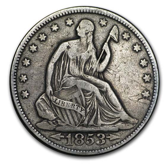 1853 Liberty Seated Half Dollar w/Arrows & Rays Fine 1853 Liberty Seated Half Dollar w/Arrows & Rays Fine