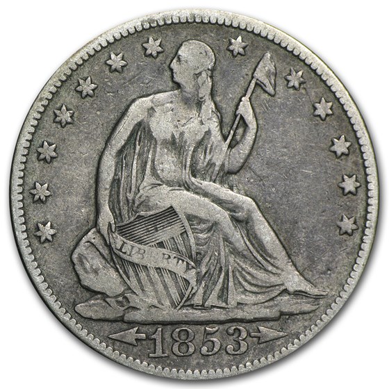 1853 Liberty Seated Half Dollar w/Arrows & Rays VF 1853 Liberty Seated Half Dollar w/Arrows & Rays VF