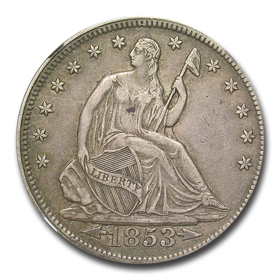 1853 Liberty Seated Half Dollar XF-45 NGC (Arrows & Rays)
