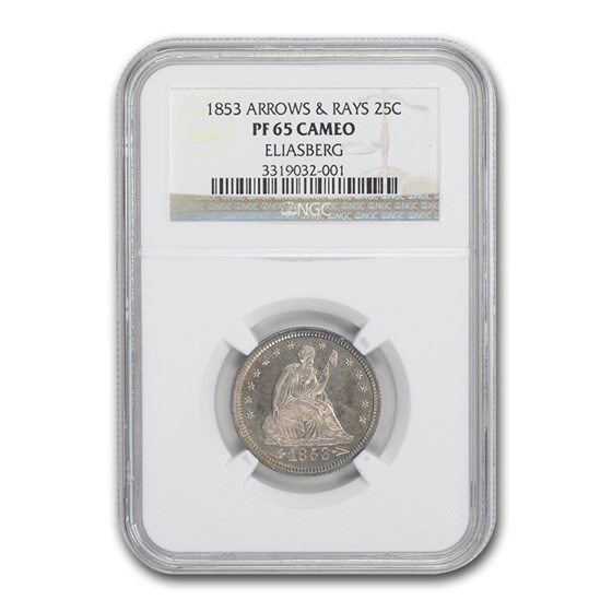 1853 Liberty Seated Quarter PF-65 Cameo NGC (Arrows & Rays) 1853 Liberty Seated Quarter PF-65 Cameo NGC (Arrows & Rays)