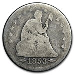 1853 Liberty Seated Quarter w/Arrows & Rays AG