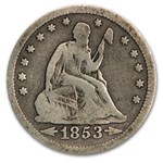 1853 Liberty Seated Quarter w/Arrows & Rays VG