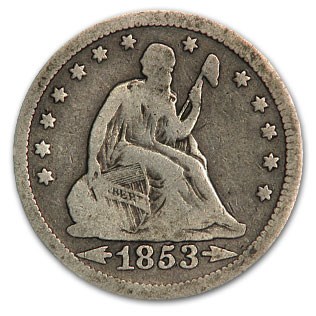 1853 Liberty Seated Quarter w/Arrows & Rays VG 1853 Liberty Seated Quarter w/Arrows & Rays VG
