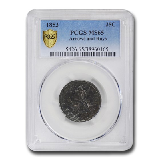 1853 Liberty Seated Quarter MS-65 PCGS (w/Arrows & Rays) 1853 Liberty Seated Quarter MS-65 PCGS (w/Arrows & Rays)
