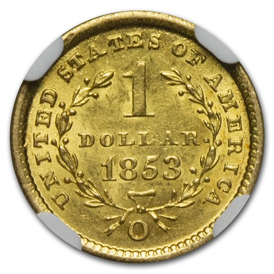 Buy 1853-O $1 Liberty Head Gold AU-58 NGC | APMEX