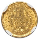 1853-O $1 Liberty Head Gold Dollar MS-62 NGC