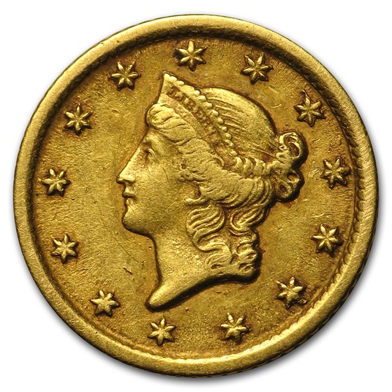1853-O $1 Liberty Head Gold Dollar XF