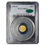 1853-O $1 Liberty Head Gold MS-62 PCGS CAC
