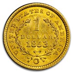 1853-O $1 Liberty Head Gold MS-64 PCGS CAC