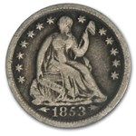 1853-O Liberty Seated Half Dime w/Arrows VG