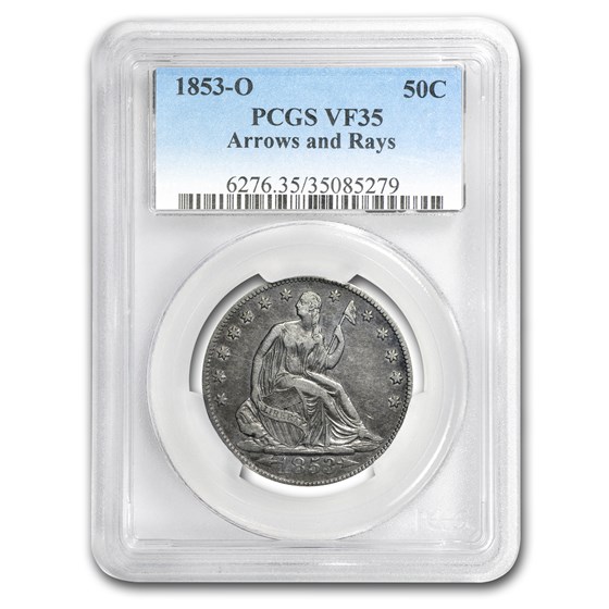 1853-O Liberty Seated Half Dollar VF-35 PCGS 1853-O Liberty Seated Half Dollar VF-35 PCGS