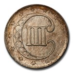 1853 Three Cent Silver MS-67+ PCGS CAC (Plus Designation)