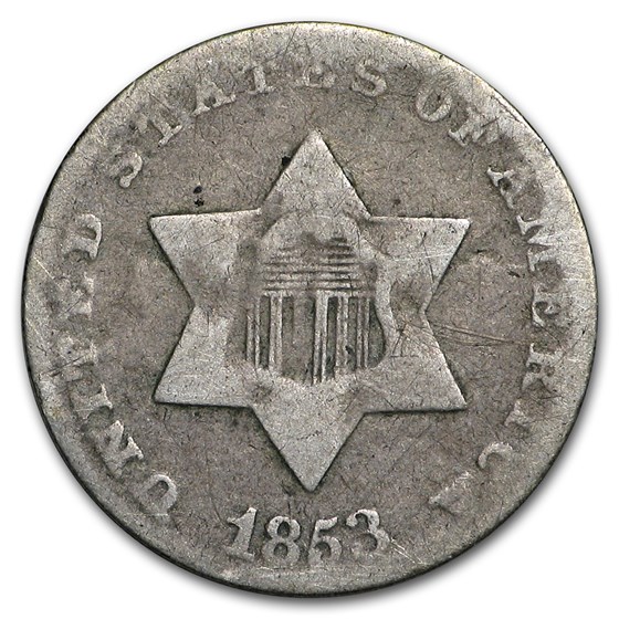1853 Three Cent Silver VG