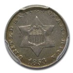 1853 Three Cent Silver XF-45 PCGS