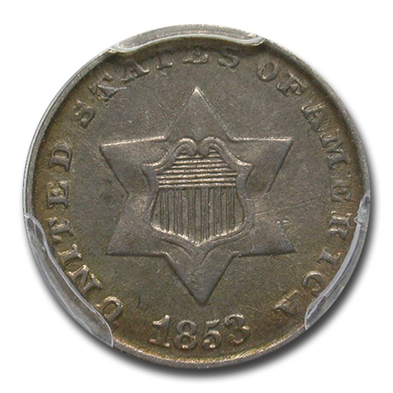 1853 Three Cent Silver XF-45 PCGS