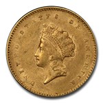 1854 $1 Indian Head Gold AU-55 PCGS CAC