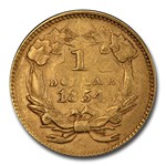 1854 $1 Indian Head Gold AU-55 PCGS CAC